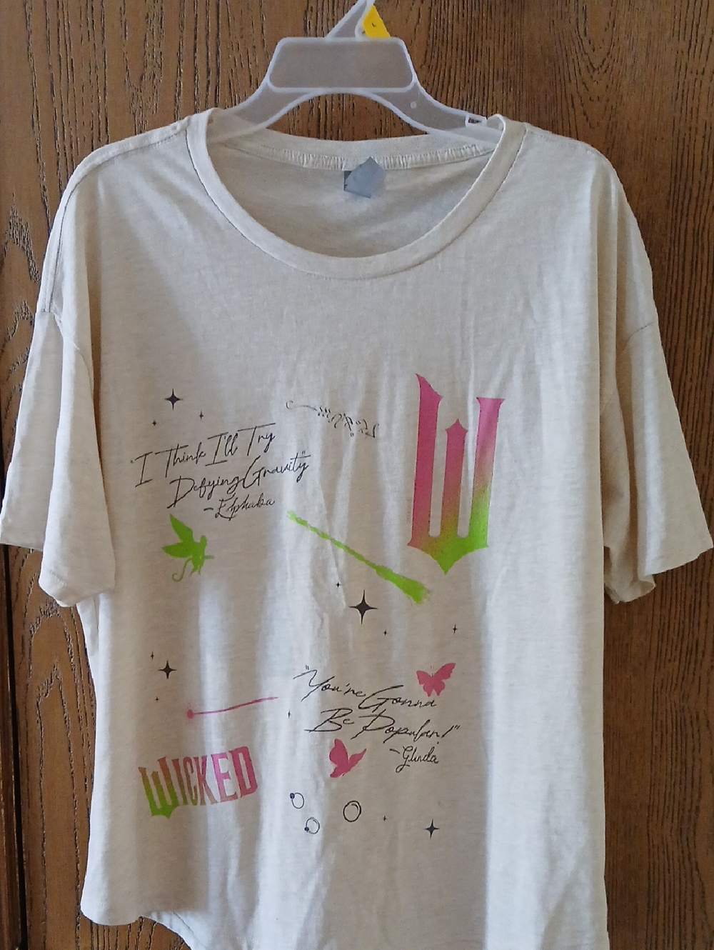 Graphic Tee with Neon Accents - Cream